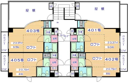 ルミエール上高丸【402号室】の間取り