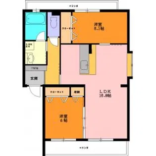 ベルステージ【1F号室】の間取り