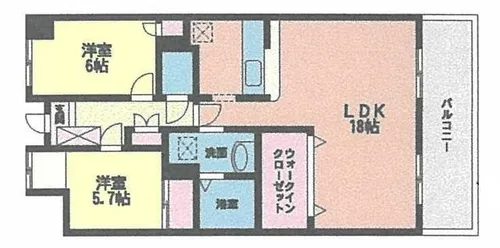 デザイナー・プリンセス・KY【602号室】の間取り