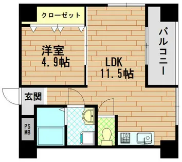 下山手モンルポダフネ【3階】の間取り