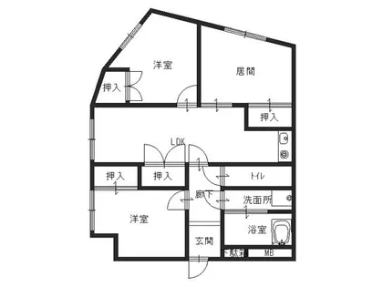 サングレース荒井【302号室】の間取り