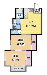 ハイツおおみち【203号室】の間取り
