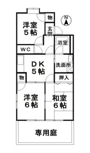 グリーンヒルズムロガ【1階】の間取り