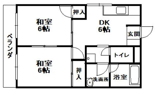第1寿山ハイツ【203号室】の間取り
