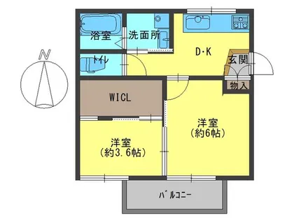 塔の町ハイツ【202号室】の間取り