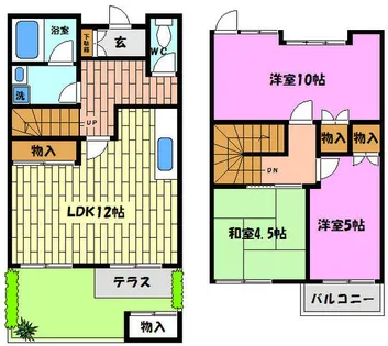 兵庫県神戸市東灘区森北町7丁目【テラスハウス】の間取り