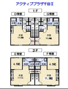 アクティブプラザ千田Ⅱ【2階】の間取り