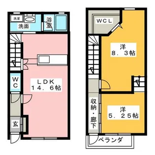 P&Aテラスハウス(A棟)【A-104号室】の間取り