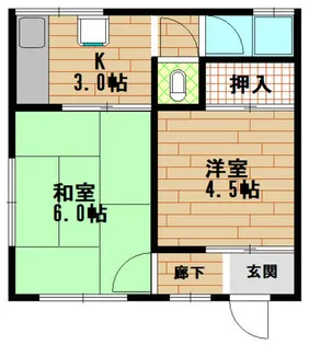 下原マンション【2階】の間取り