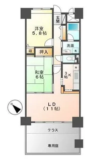 ライオンズマンション姫路東今宿【1階】の間取り
