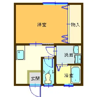 ヴイラ竜王B【5号室】の間取り