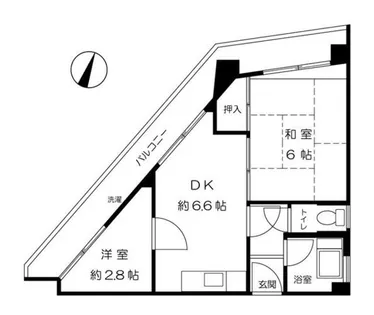 忍谷マンション【4階】の間取り