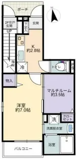 大阪府豊中市庄内幸町3丁目【テラスハウス】の間取り