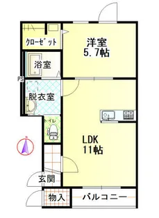 北海道帯広市西二条南26丁目【アパート】の間取り