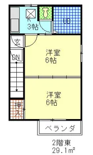 愛知県稲沢市下津下町東3丁目【アパート】の間取り