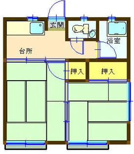 静香荘【203号室】の間取り