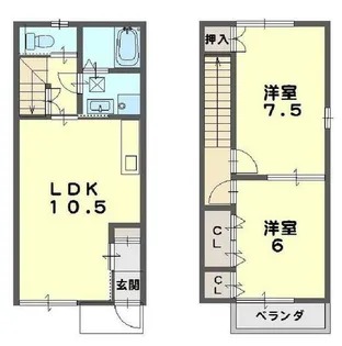 e-HOUSE西本郷町【102号室】の間取り
