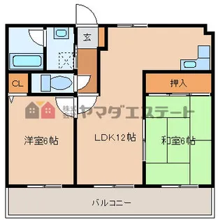 エスポワール柳川Ⅱ【502号室】の間取り