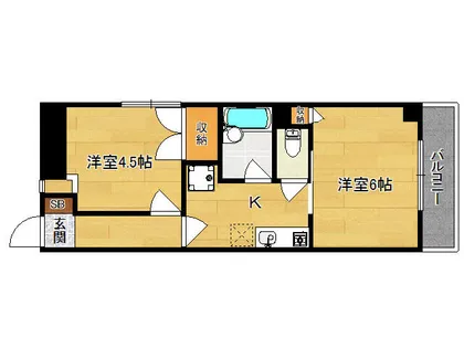 ヒカハイム七本松【4階】の間取り