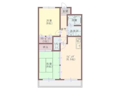 兵庫県姫路市北平野5丁目【マンション】の間取り