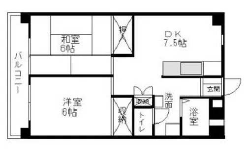 西川ビル【502号室】の間取り