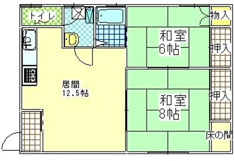 岡アパート 左側【2階】の間取り