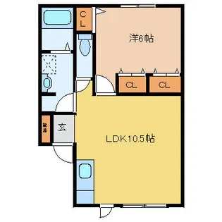 エスポワール東大川【201号室】の間取り