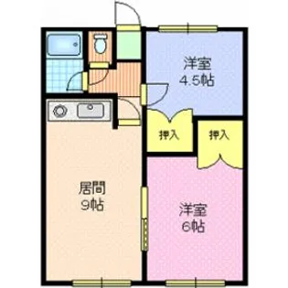 北海道苫小牧市沼ノ端中央2丁目【アパート】の間取り