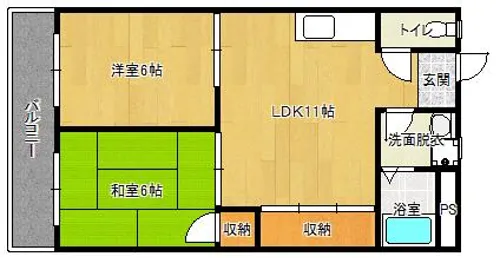 米谷木町第1ビル【402号室】の間取り