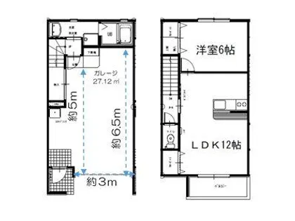 ルームライブ豊岡(ガレージハウス)【D号室】の間取り