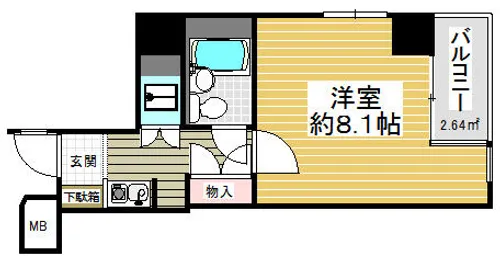 ホーユウコンフォルト二条城前【804号室】の間取り