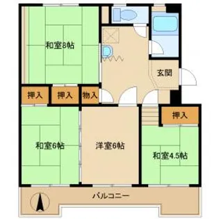 高野第三住宅 24棟【2階】の間取り