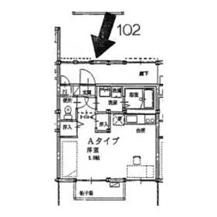 マンション佐脇【102号室】の間取り