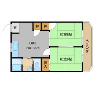 レジデンス山本1【206号室】の間取り