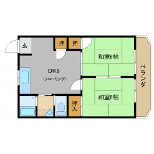 レジデンス山本1【206号室】の間取り