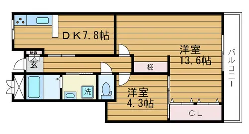東正雀ハイツ【3階】の間取り