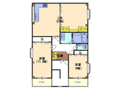 メゾン新今里Ⅲ【401号室】の間取り