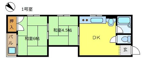 大阪府大阪市住吉区我孫子1丁目【マンション】の間取り