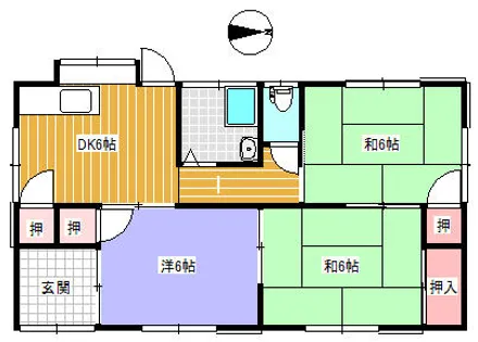 福岡県北九州市小倉南区蜷田若園1丁目【一戸建】の間取り