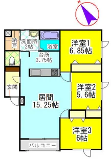 カーサセレーノ【204号室】の間取り