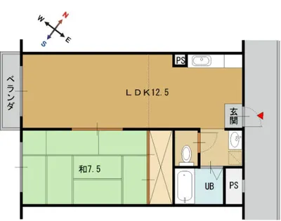 パークハイツ【102号室】の間取り