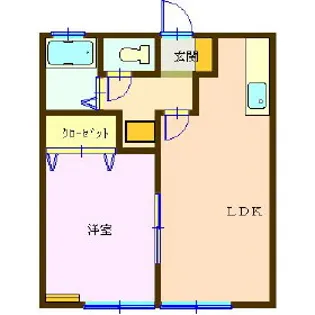 パティオ山ノ井【201号室】の間取り