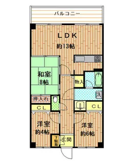 サーパス神戸北【1階】の間取り