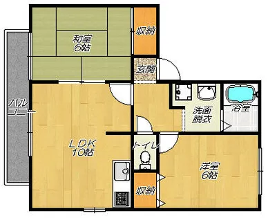 コーポシェルブール【2階】の間取り