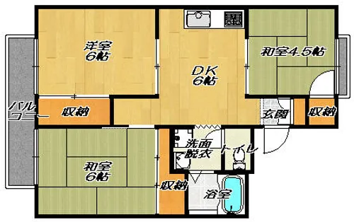 サンハイムウエムラ【202号室】の間取り