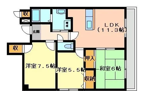 JAパストラル3【1階】の間取り