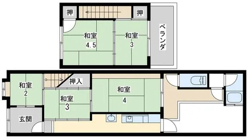 京都府京都市伏見区西大黒町【一戸建】の間取り