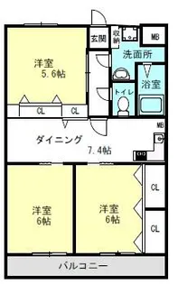 ウインクス光岡【205号室】の間取り