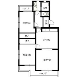 ジュネス藤C【2階】の間取り