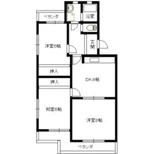 ジュネス藤C【2階】の間取り